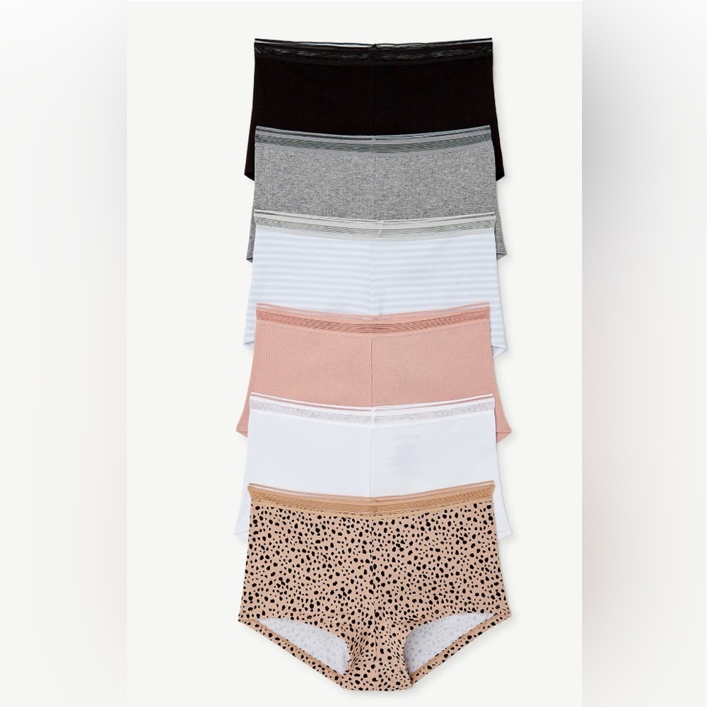 Joyspun Bragas Tipo Boyshort de Algodón para Mujer, Paquete de 6, Talla XXL (20)